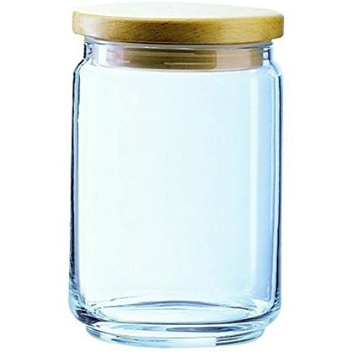 Luminarc 1121607 Box Mania Pot with Lid, Capacity Wood/Glass 11 x 11 x 16 cm