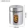 Brushed Stainless Steel and Glass Canister with Window, 5&quotH & 21OZ Set of 3