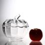 YSMYWM Vintage Pumpkin Shaped Clear Glass Candy Jar Food Snacks Storage Container Sugar Bowl Spice Jar with Lid