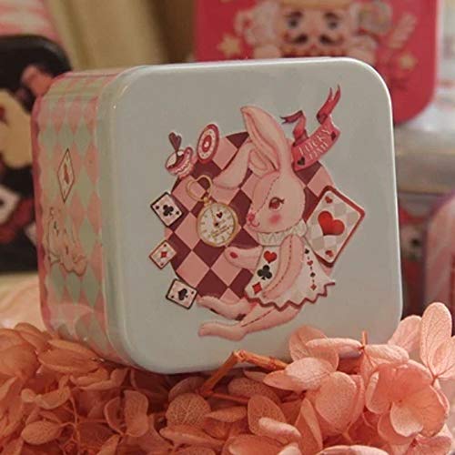 GrassStore Tin Box House Storage 3D Sundries Candle Gift Leaf Favor Container Sewing Kit Box Metal Small Cookies Decor Jar Hinged Candy Display Case Child Iron Customizable 2pcs/1lot (Lucky Rabbit)