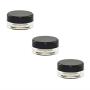 AEXGE 3 Gram Jar,50 pcs New Empty Cosmetic Storage Containers Black Lid Clear Base Plastic 3 ML Jar Small 3g Bottle for Make Up, Eye Shadow, Nails, Powder, Gems, Beads, Jewelry