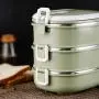 Thermos-Behälter Mehrfachbehälter 304 Edelstahl Thermoskanne, Dichtversiegelt Isolierte Lebensmittelbehälter, Tragbarer Isolierter Beutel, Geschirr (Farbe: Hellblau, Größe: 1800ml)