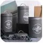 Edelstahl-Vakuumbehälter für Tee, Zucker, Kaffee, Süßigkeiten & Snacks, Set von 3, Matt Grau