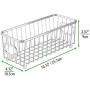 mDesign Metal Farmhouse Kitchen Pantry Food Storage Organizer Basket Bin - Wire Grid Design - for Cabinets, Cupboards, Shelves, Countertops, Closets, Bedroom, Bathroom - Small, 2 Pack - Chrome