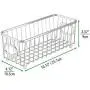 mDesign Metal Farmhouse Kitchen Pantry Food Storage Organizer Basket Bin - Wire Grid Design - for Cabinets, Cupboards, Shelves, Countertops, Closets, Bedroom, Bathroom - Small, 2 Pack - Chrome