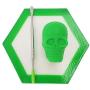 SZBS A Set Silicone Hexagon Mat 15ml Container Skull-Shape Container Wax Oil Container Concentrate Storage Containers Wax Silicone Jars (Green, 1)