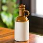 ExclusiveLane The Old Fashioned Hand Glazed Studio Pottery Ceramic Oil Bottle (1000 ML) (Handmade and Handcrafted In India)-Food Storage Containers and Jars with Lid Decorative Jars