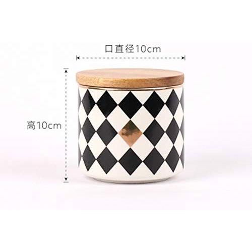 Tea Canisters, Ceramic Tea Container Storage Jar Tea Coffee Sugar Sugar Bowl, Ceramic Sugar Bowl And Bamboo Lid For Home And Kitchen - Modern Design HUAN-H (Size : A)