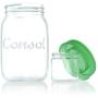 Jar in a Jar - 2-in-1 Glass Mason Jar Fitted with A Smaller Jar Inside Under One Leak Proof Lid Perfect for Storage & Food On The Go ? By Consol (34oz, Green)