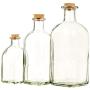 EG Homewares Glass Storage Bottle Jars Vials With Cork Stopper Lid - Sets Of 3 Or 6