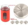 JUSTDOLIFE Spice Bottle Set Round Glass Container Adjustable Seasoning Bottle Jars 6PCS