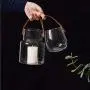 Unique Nordic Glass Storage Jar Bottle With Leather Handle Minimalist Desk Storage Bottle Organizer Flower Vase Container Decor,Low Unique Nordic Glass Storage Jar Bottle With Leather Handle Minimalist Desk Storage Bottle Organizer Flower Vase Container Decor,Low