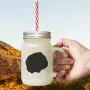 Gelber Deutsch Kurzhaar Pointer Silhouette in Frostglas Mason Jar mit Strohhalse