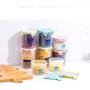 PYXM Kitchen Storage Containers 3 Pcs Containers with Water-Tight Lids Clear Plastic Food Storage Jars- Great for Dry Foods,Blue
