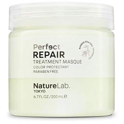 NatureLab Tokyo Perfect Repair Treatment Masque - Moisturizing Keratin Hair Mask, Deep Conditioning for Damaged or Color Treated Hair - Heat + Color Protectant (6.7 Ounce)