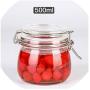 1Pcs Transparent Glass Jars Seal Jars Grains Storage Bottles Spice Lemon Honey Jar Kitchen Storage Cans Storage Organization,Round 500Ml