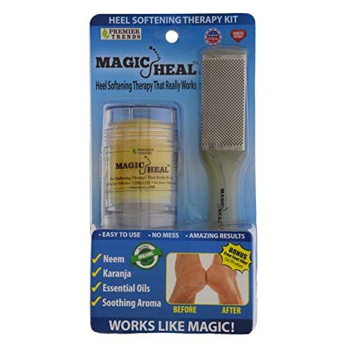 Magic Heal Cracked Heel Balm For Cracked Heels - Dry Feet Lotion to Soothe, Moisturize & Beautify Your Painful Dry Foot Skin - Includes Bonus Foot File - Amazing, Fast Results, No Mess Application