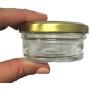 Nakpunar 6 pcs, 2 oz Mason Glass Jars with Gold Lids