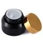 Glass Bottle Container Compatible for Cosmetic(12 Pack) Body Amber Color Cosmetic Glass Containers Empty Cream Jars (30ml, Amber Bottle + Black Cap)