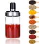 Kitchen Gadget Glass Seasoning Storage Bottle Jars With Measure Spoon Spice Pepper Container Sealing Storage Box Ketchup Bottle,1 Piece