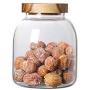 WANGLXST Food Storage Container, Glass Storage Jar, Airtight Silicone Sealing Ring Kitchen Canister with Bamboo Lid, Food Container, Airtight (1200ml), Transparent