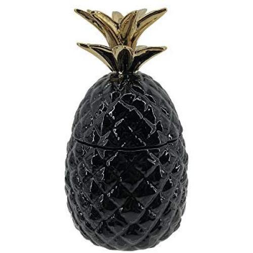 Ananas-Kekskühlung mit Deckel, Schwarz und Gold
