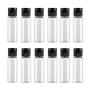 12Pcs Reusable Empty Plastic Face Cream Cosmetic Emulsion Hand Lotion Bottles Container Vial Pot Jar Case with Black Flip Lid (20ML/0.67OZ)