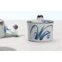 Ceramics Japanese Flower Hand Painted Sugar Salt Pepper Storage Jar with Lid
