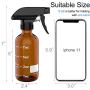 Amber Glass Spray Bottles with Measurements, Flutain 8oz Empty Refillable Fine Mist Spray Bottles for Cleaning Solutions, Essential Oils, 3 Pack