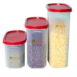 Sealed Jar Storage Crisper Grain Storage Tank Plastic Moisture Dry Cargo Boxes Food Storage Box 3 Sets Kitchen Supplies