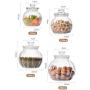 HOUSIYU Candy Jar Glass Fresh-Keeping Sealed Cans, Suitable for Home Kitchen, Dried Fruit, Grain Storage Tank, Bathroom Accessories, Storage Container, 750ml+750ml+1300ml