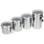 Stainless Steel Coffee Tea Candy Beans Milk Powder Food Sealed Cans Pots Storage Spice Jars with Transparent Covers 4pcs/pack Stainless Steel Coffee Tea Candy Beans Milk Powder Food Sealed Cans Pots Storage Spice Jars with Transparent Covers 4pcs/pack