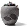 Japanese Style Coarse Pottery Ginkgo Leaves Tea Cans Canister Tea Set Jar Puer Tea Storage Home Ornament,Light Grey