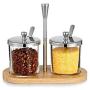 XXDTG Glass Seasoning Jar-seasoning Box, Salt and Sugar Spice Pepper Seasoning Two Jar Set, Kitchen Supplies