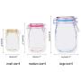 15 Pieces Mason Jar Pattern Zipper Airtight Seal Bags Set Reusable Portable Food Saver Storage Bags for Travel Picnic Camping