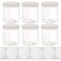 8 0z Jars with Lids Multi-Purpose Clear Empty Wide-Mouth Plastic Storage Containers, 6 packs