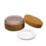 1Pcs 1OZ/30ml Empty Refillable Eco-friendly Bamboo Comestic Make-up Loose Powder Box Case Jar Pot Container Holder With Screw Lid Powder Puff And Sifter