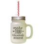 Black Make Today Ridiculously Amazing Frosted Glass Mason Jar With Straw