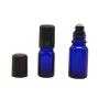 vipolish 3 PCS 50 ML 1.7 OZ Blue Glass Refillable Roll-On Bottles with Stainless Steel Roller Ball and Black Cap Essential Oil Container Perfume Cosmetic Sample Dispenser Roller Vials