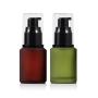 1PCS 30ML/1OZ Empty Frosted Glass Lotion Press Bottle With Black Plastic Pump And Dust Cover Reusable ficial Cleanser Vial Pack Jar Shower Gel Eye Essence Container Storage For Daily Supplies (Green)