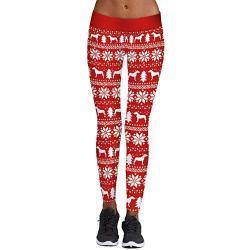 Christmas Yoga Pants for Women Digital Print Ugly Christmas Tight Fitting Stretch Leggings Footless Capri