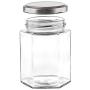 4 oz Small Hexagon Glass Spice Herb Jars with Lids for Baby Food Storage Containers, DIY Home Garage Arts and Crafts, Canning, Wedding Party Favors, Jelly, Sauces & More with Chalk Sticker Labels & Pe