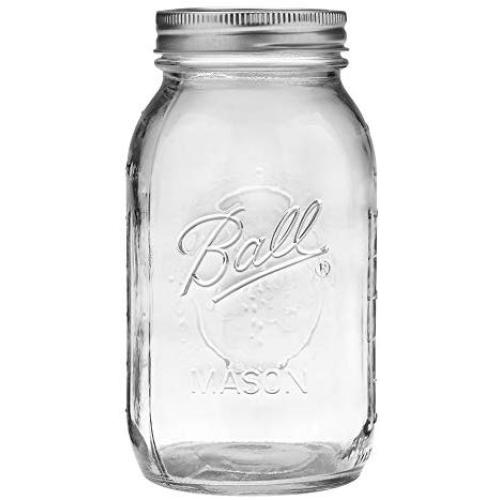 Ball Regular Mouth Clear Glass Canning Quart Mason Jars w/Lids, 32 Oz (24 Pack)