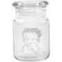 Clear Glass Herb Stash Jar with Lid 4.5 oz with Betty Boop Logo from Smoke Promos