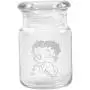 Clear Glass Herb Stash Jar with Lid 4.5 oz with Betty Boop Logo from Smoke Promos