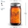 Ball Amber Glass Wide Mouth Mason Jars (32 oz/ Quart ) 4 Pack. With Airtight lids and Bands - Amber Canning Jar - UV light Protection - Microwave & Dishwasher Safe. + SEWANTA Jar Opener