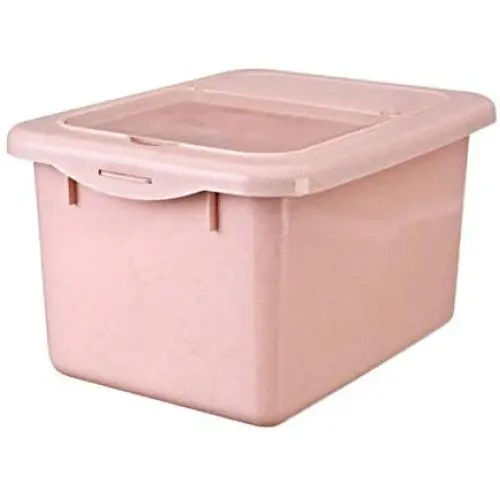 Daycount Lebensmittel Lagerkorb mit Deckel, Verdickter Kunststoffbehälter für Konserven, Reis, Trockenfrüchte, Snacks und Nüsse, Große Kapazität 10kg/22 Pfund (Pink)