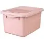Daycount Lebensmittel Lagerkorb mit Deckel, Verdickter Kunststoffbehälter für Konserven, Reis, Trockenfrüchte, Snacks und Nüsse, Große Kapazität 10kg/22 Pfund (Pink)