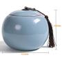 Wahdawn Porcelain Tea Jar with Airtight Lid, 8.8 Ounces(250g) Ceramic Container Coffee Canister Sugar Caddy Pot, Kitchen Storage Organizer Traditional Decor Collection,Business Craft Gift (Blue)