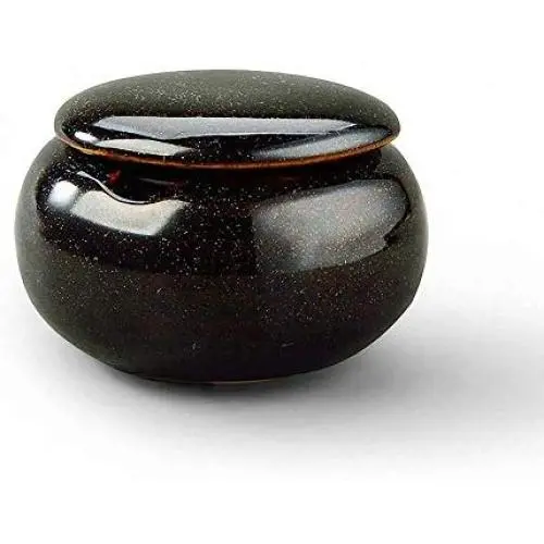 Pot à Sucre/Épices en Céramique Solide Retro Japonais avec Couvercle pour Cuisine Maison - Noir Pot à Sucre/Épices en Céramique Solide Retro Japonais avec Couvercle pour Cuisine Maison - Noir
